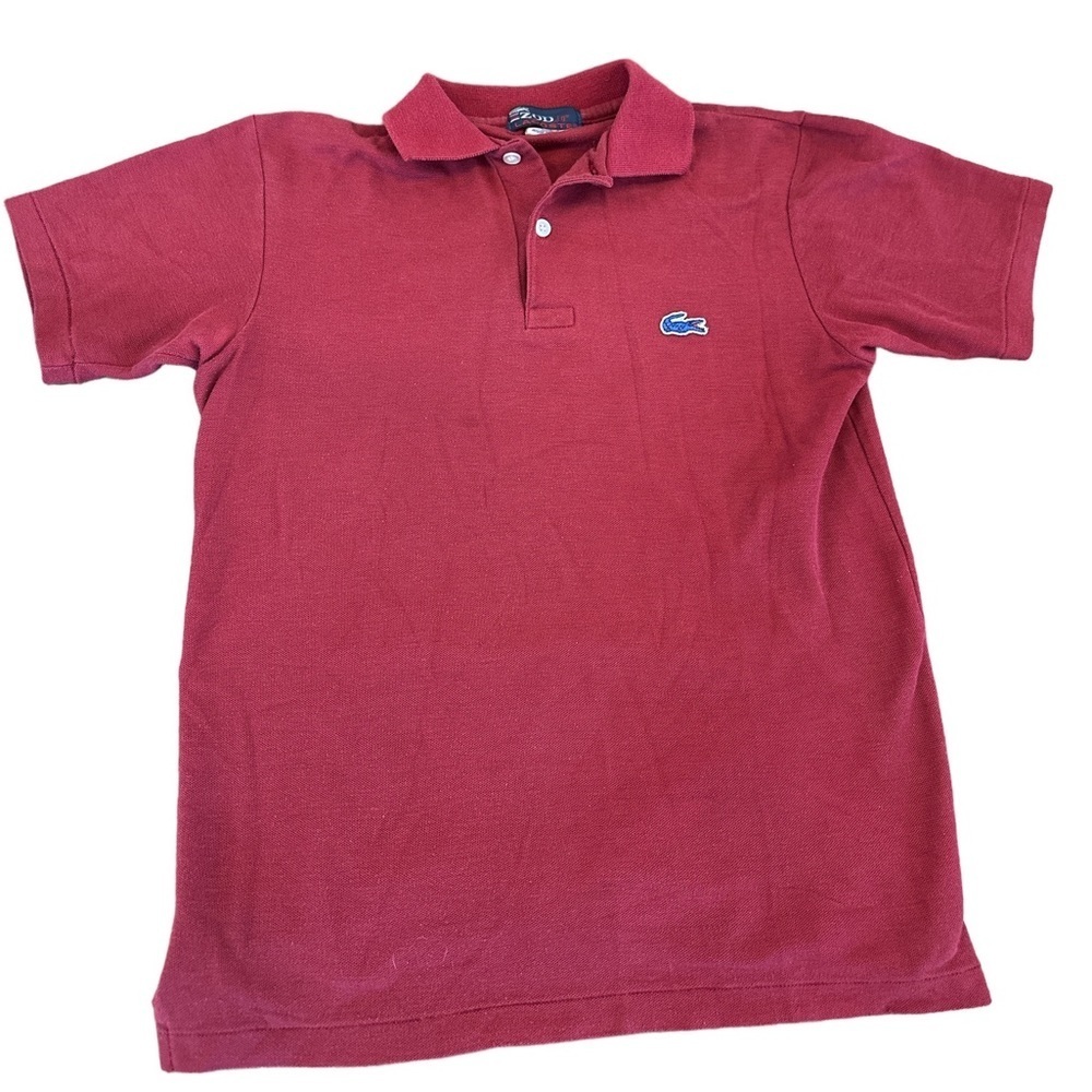 Vintage‎ Izod Lacoste Youth Polo Sz 18 Very Good Burgundy